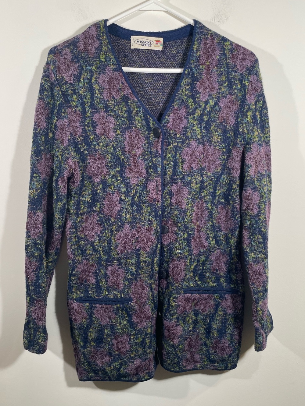 Vintage Missoni Sport wool blend floral cardigan S